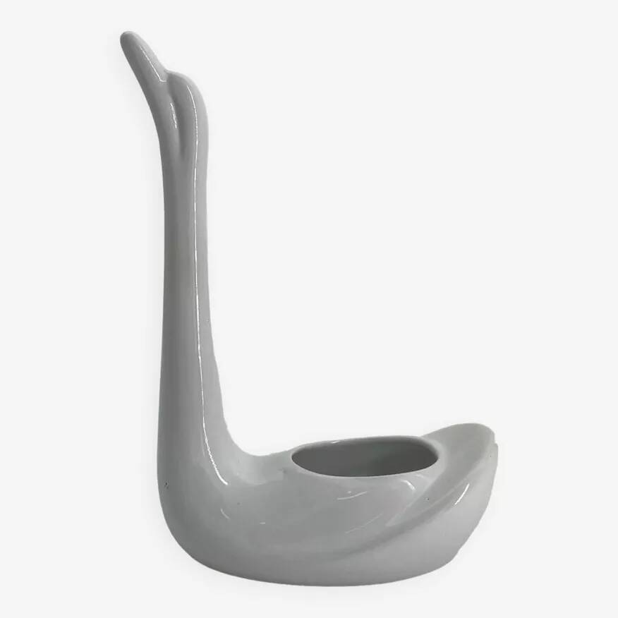 Cache pot en céramique en forme de cygne