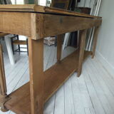 Old solid oak console waxed finish