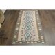 1970s Vintage Turkish Oushak Handmade Wool Cotton Pink Runner Rug 93x176