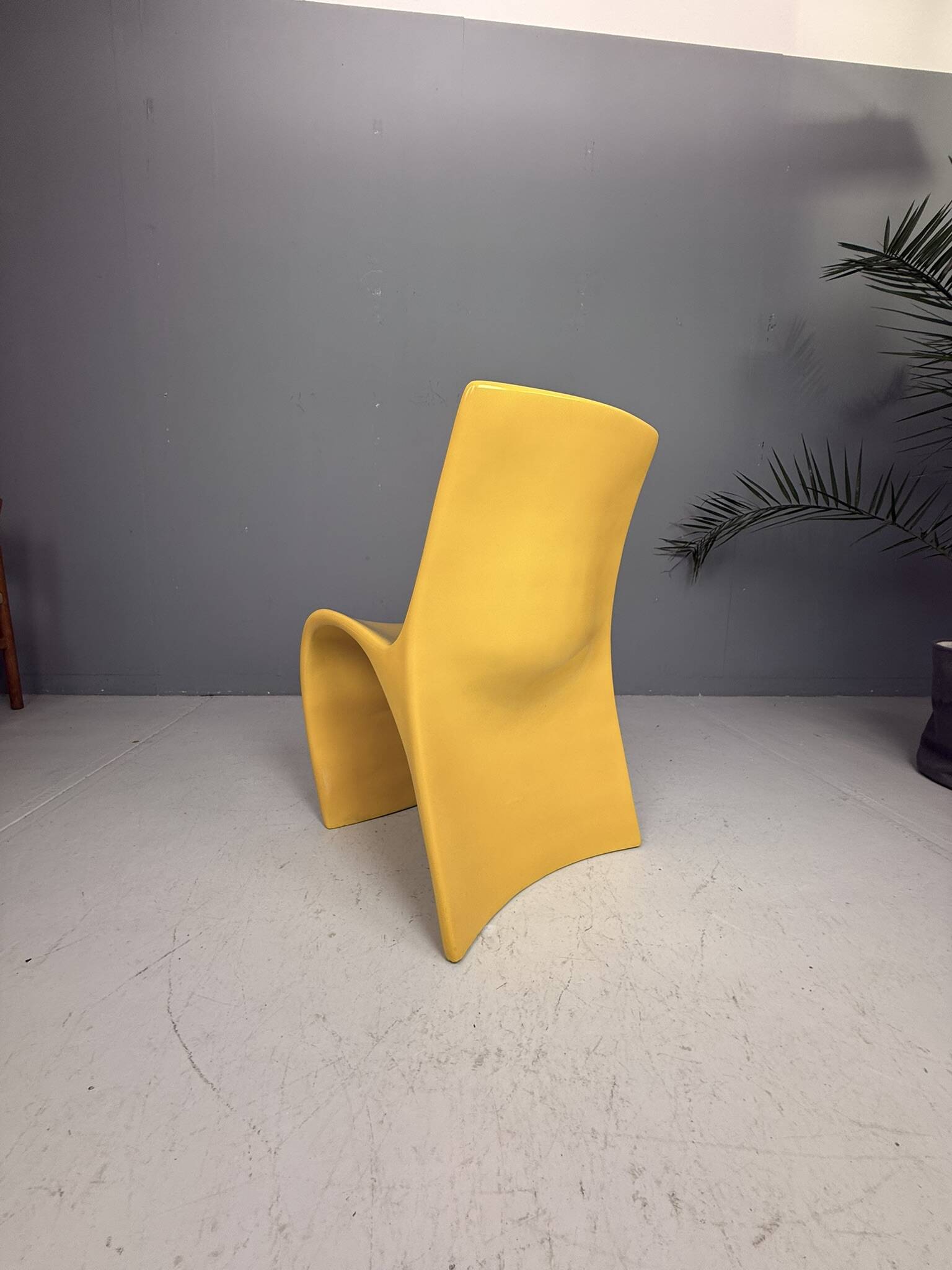 Sculptural Molded Fiberglass Chair, Europe, 1970s