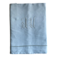 Drap ancien en lin et coton teinté en céladon