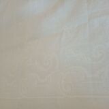 Tablecloth and its 12 damasee towels floral decorations rockery embroidered monogram