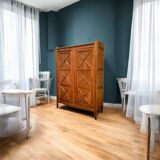 Vintage solid oak cross-braced wardrobe 1940