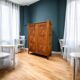 Vintage solid oak cross-braced wardrobe 1940