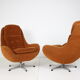Set of two orange wing armchairs Interier Praha, Czechoslovakia