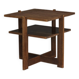 Table d'appoint en chêne l'école moderniste néerlandaise La Haye. Années 1930