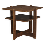Dutch Modernist Hague School Oak Side Table. 1930s