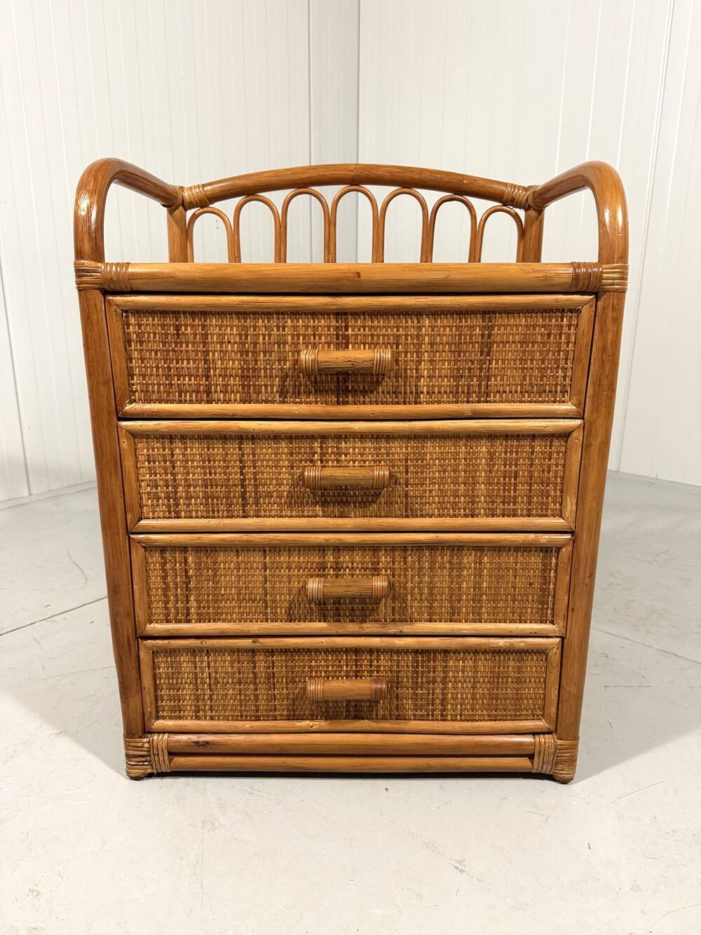 Rattan chest of drawers bedside table 1980’s