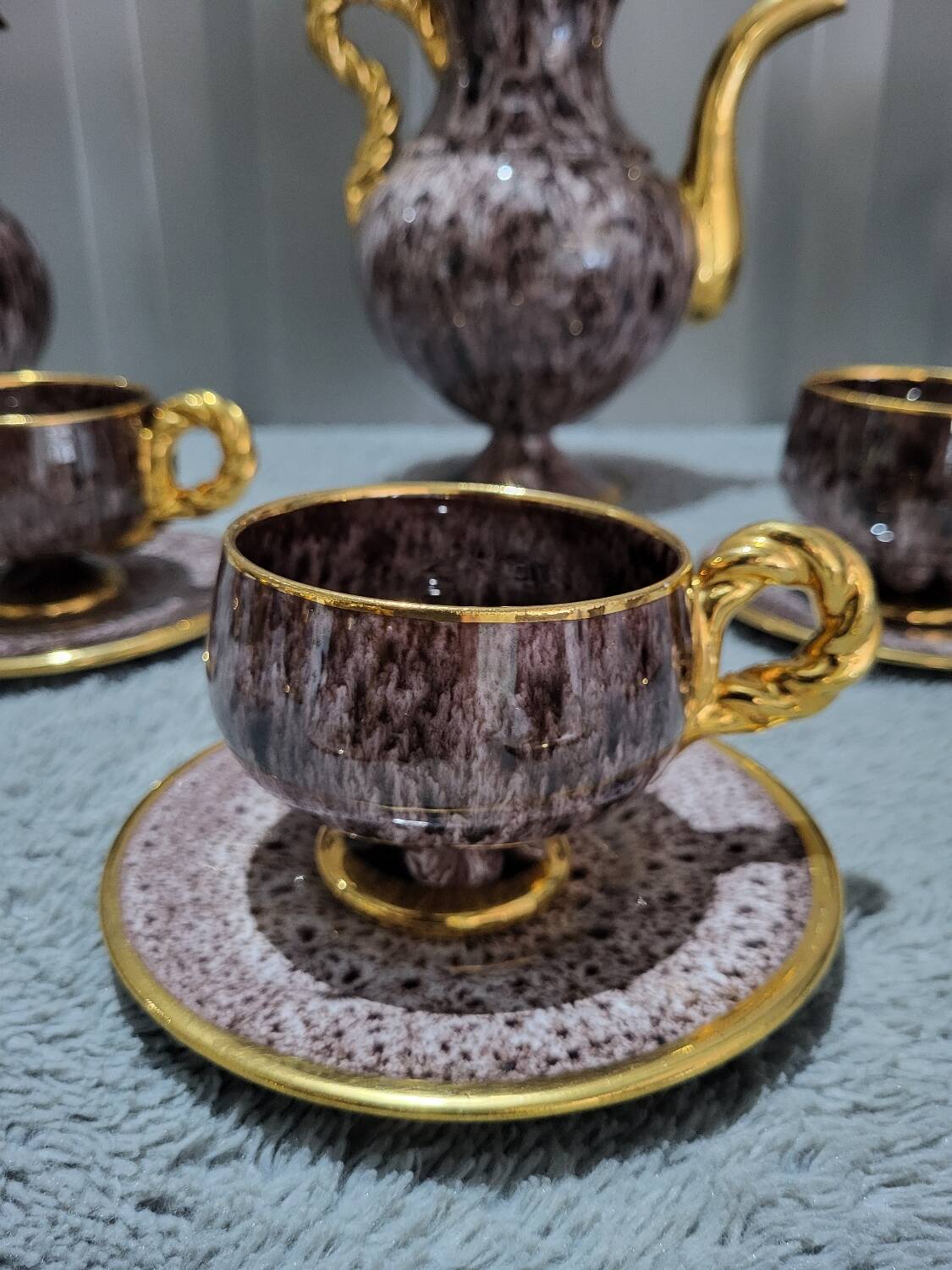 Complete coffee and tea set by Marius Gugie Vallauris Vintage