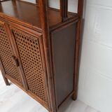 Bibliotheque buffet en bambou et rotin vintage