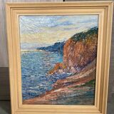 Tableau marine côte rocheuse Cowez