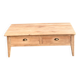 Renovated coffee table in raw solid wood - 2 through drawers