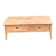Renovated coffee table in raw solid wood - 2 through drawers