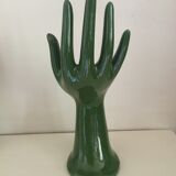 Hand baguier green ceramic 70s