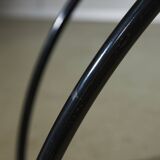 Red Plywood and Curved Metal Frame Chair