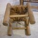 Wooden bench and stool and straw for doll