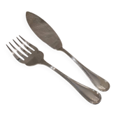 Fish serving set, 2 pieces, silver-plated metal, Christofle Albi silversmith