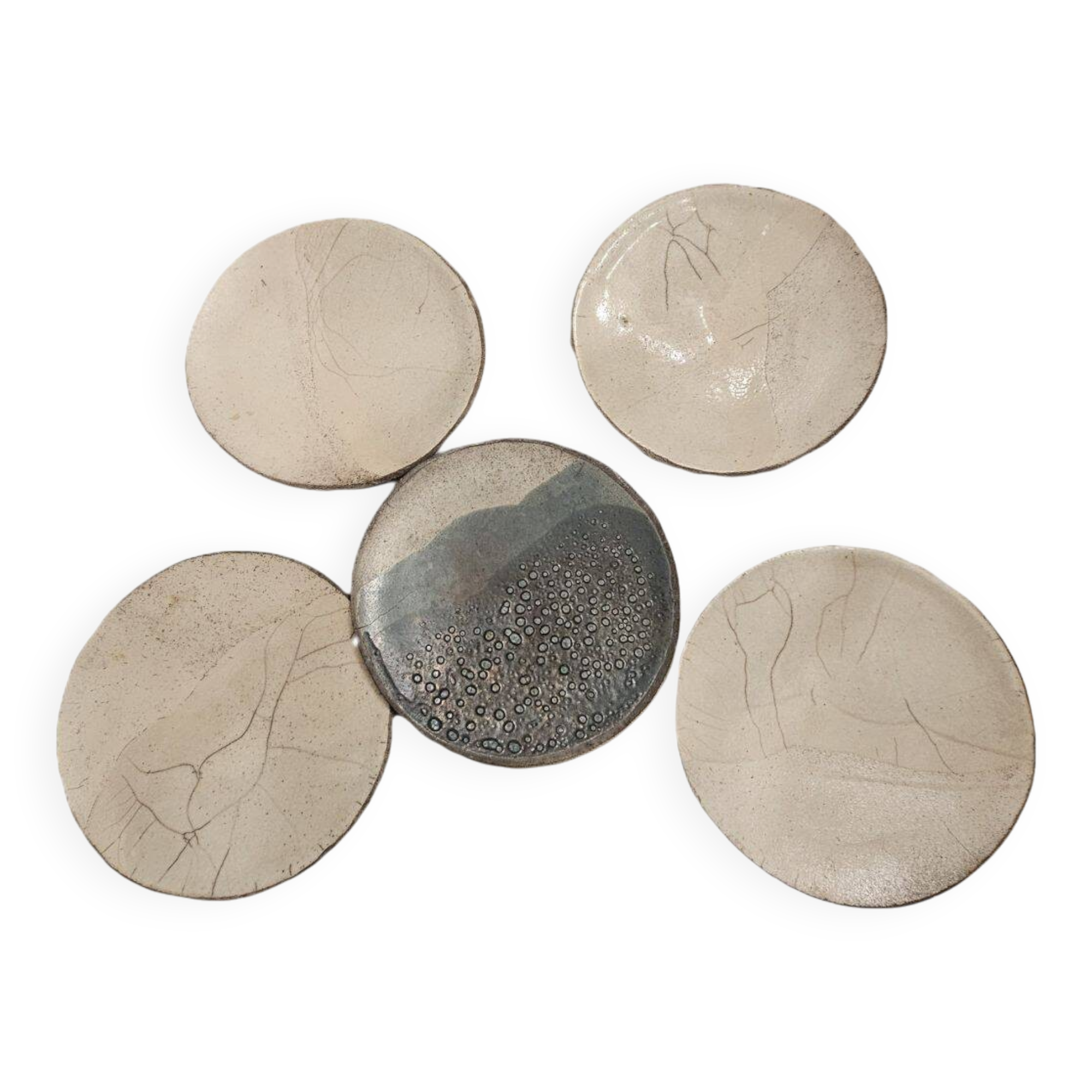 Annie Braut Set of 5 Small Raku Plates
