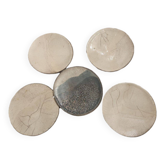 Annie Braut Set of 5 Small Raku Plates