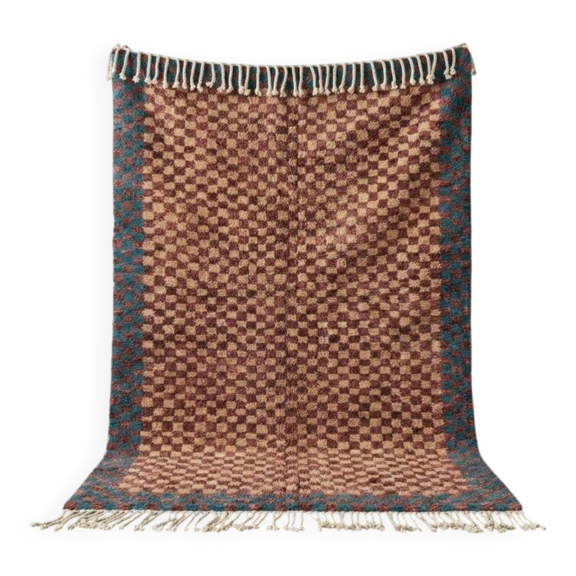 Authentic handmade natural wool rug size 2/3 m