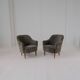 Samspel lounge chairs in sheepskin/mouton modernist mid-century by Carl Malmsten.
