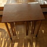 Vintage teak pull-out tables by Poul Hundevad Denmark 1960