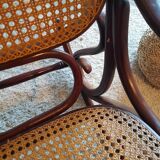 Rocking flesh curved wood and sitting in Art Deco cannage style