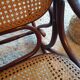 Rocking flesh curved wood and sitting in Art Deco cannage style