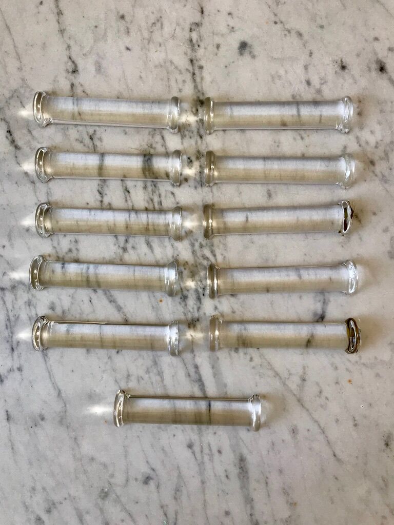 Set of 11 50s crystal knife holders
