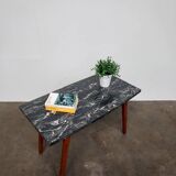 Marble effect Formica coffee table - flared legs