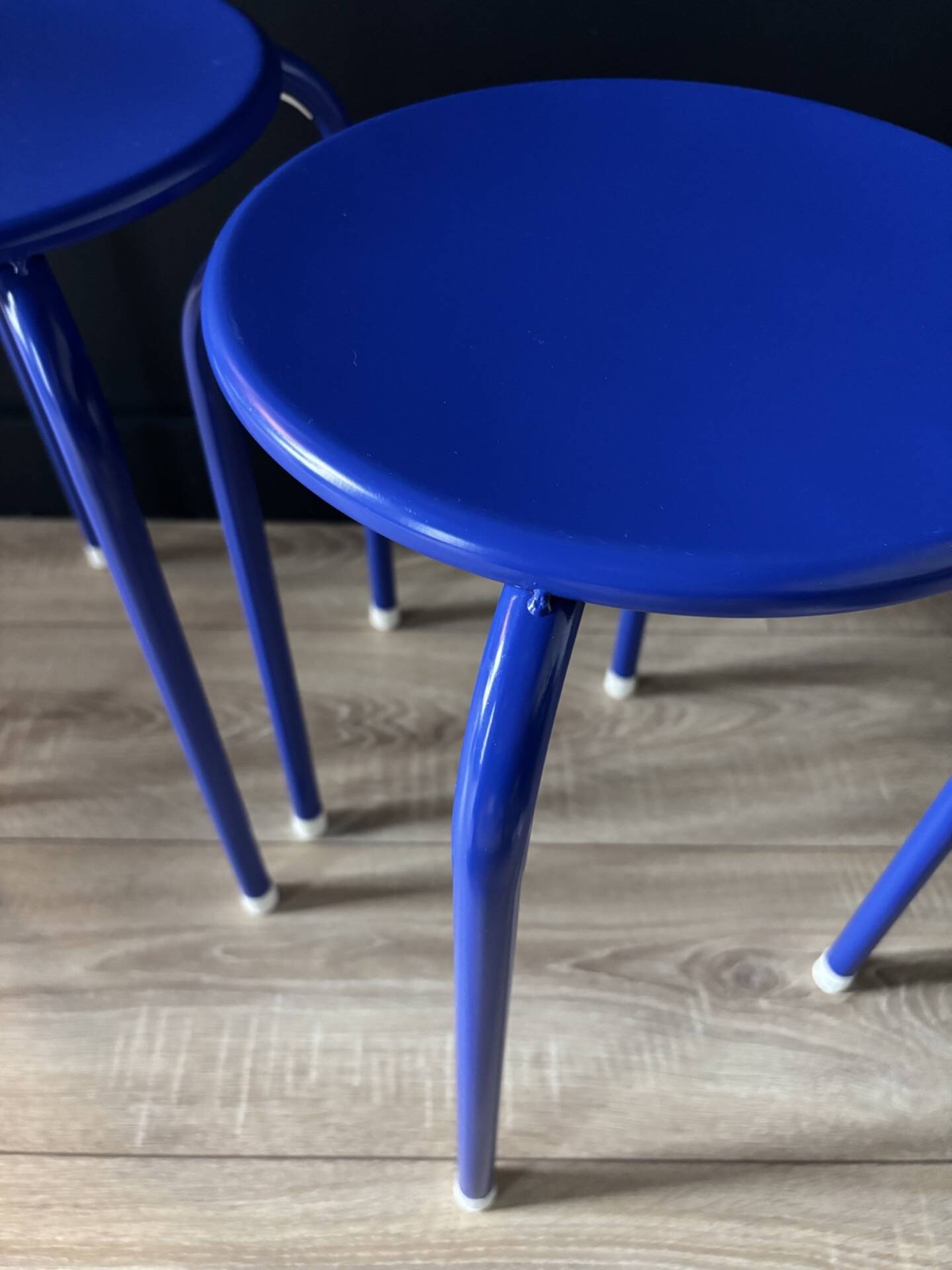 Blue Klein metal stool