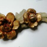 Set of 3 old 18th century ornaments in polychrome carved wood