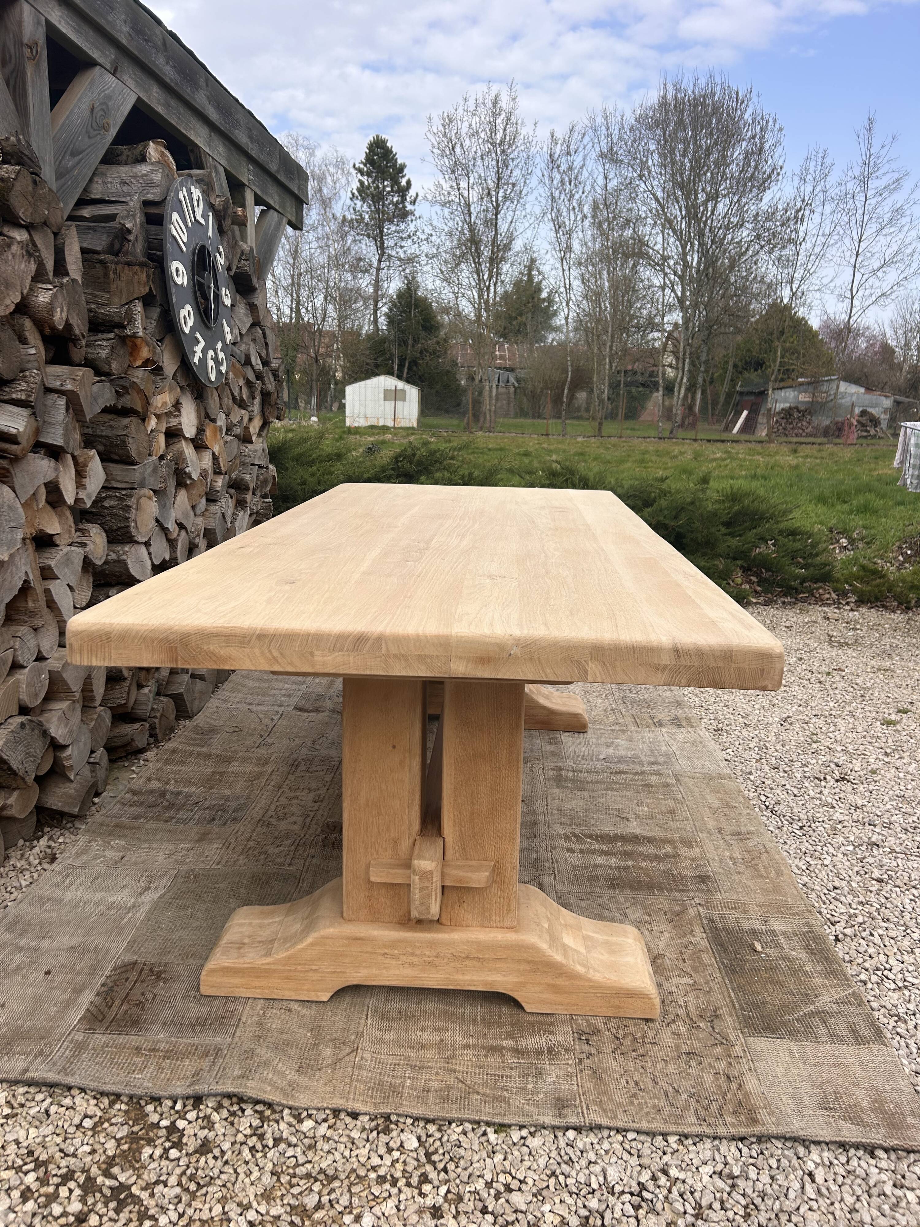 Renovated solid oak monastery table