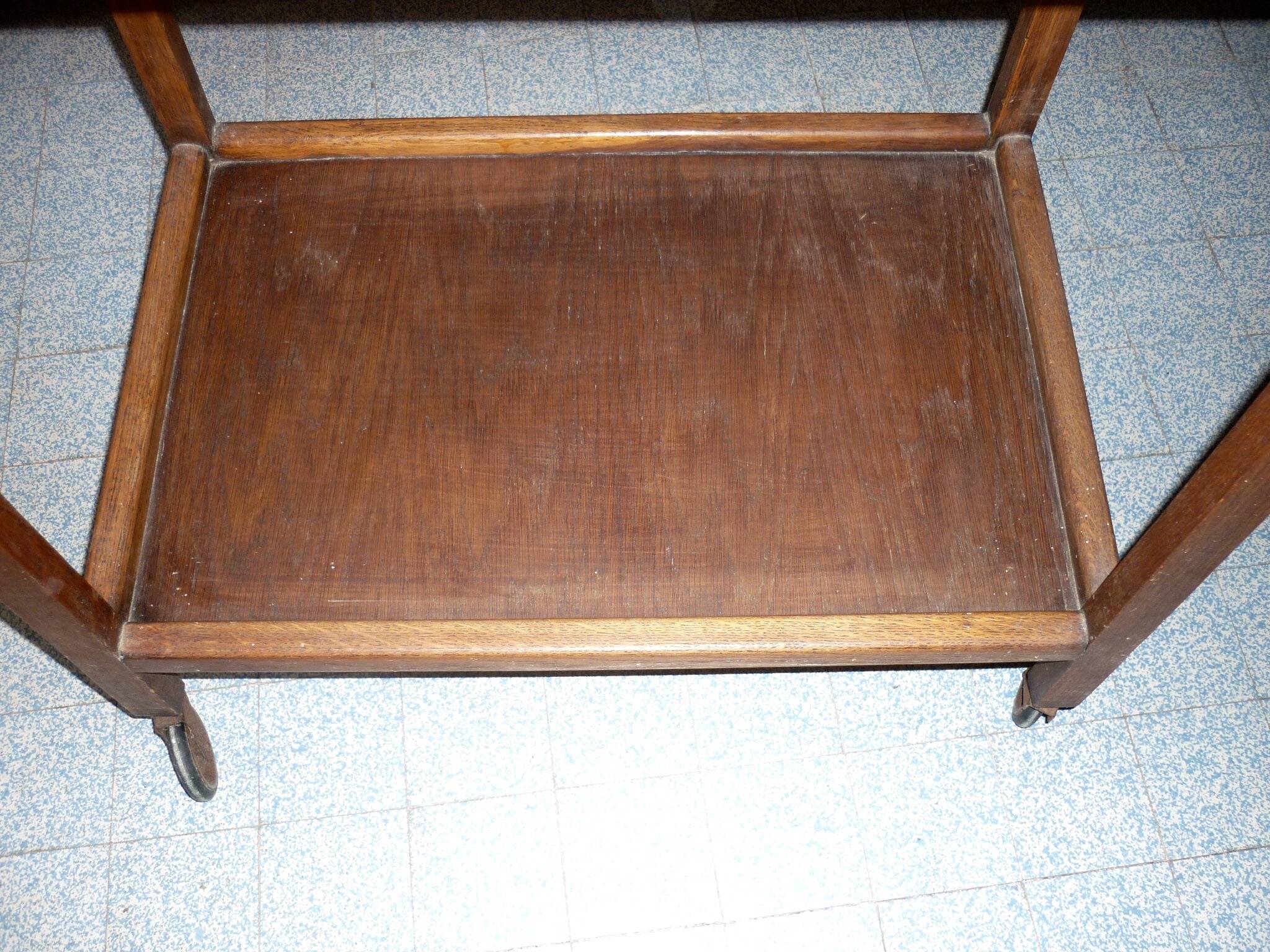 Wooden trolley on wheels 1960