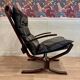 Duo de fauteuils cuir "design scandinave" 1950 "Ingmar Relling".