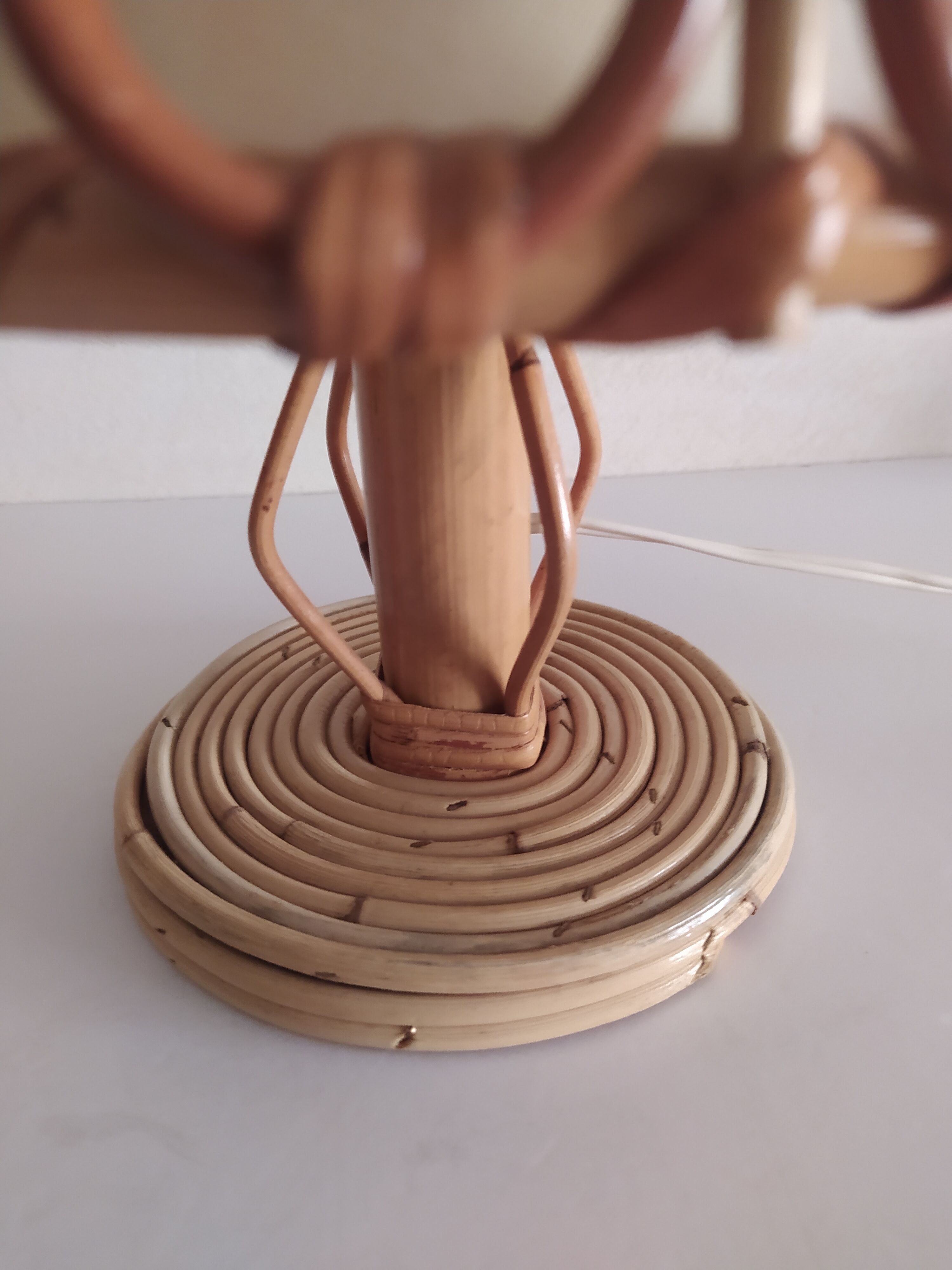 Pair of bamboo lamps