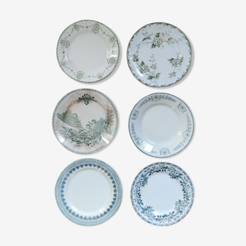 Set of 6 dessert plates in iron earth