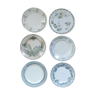 Set of 6 dessert plates in iron earth
