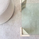 Table en verre et travertin