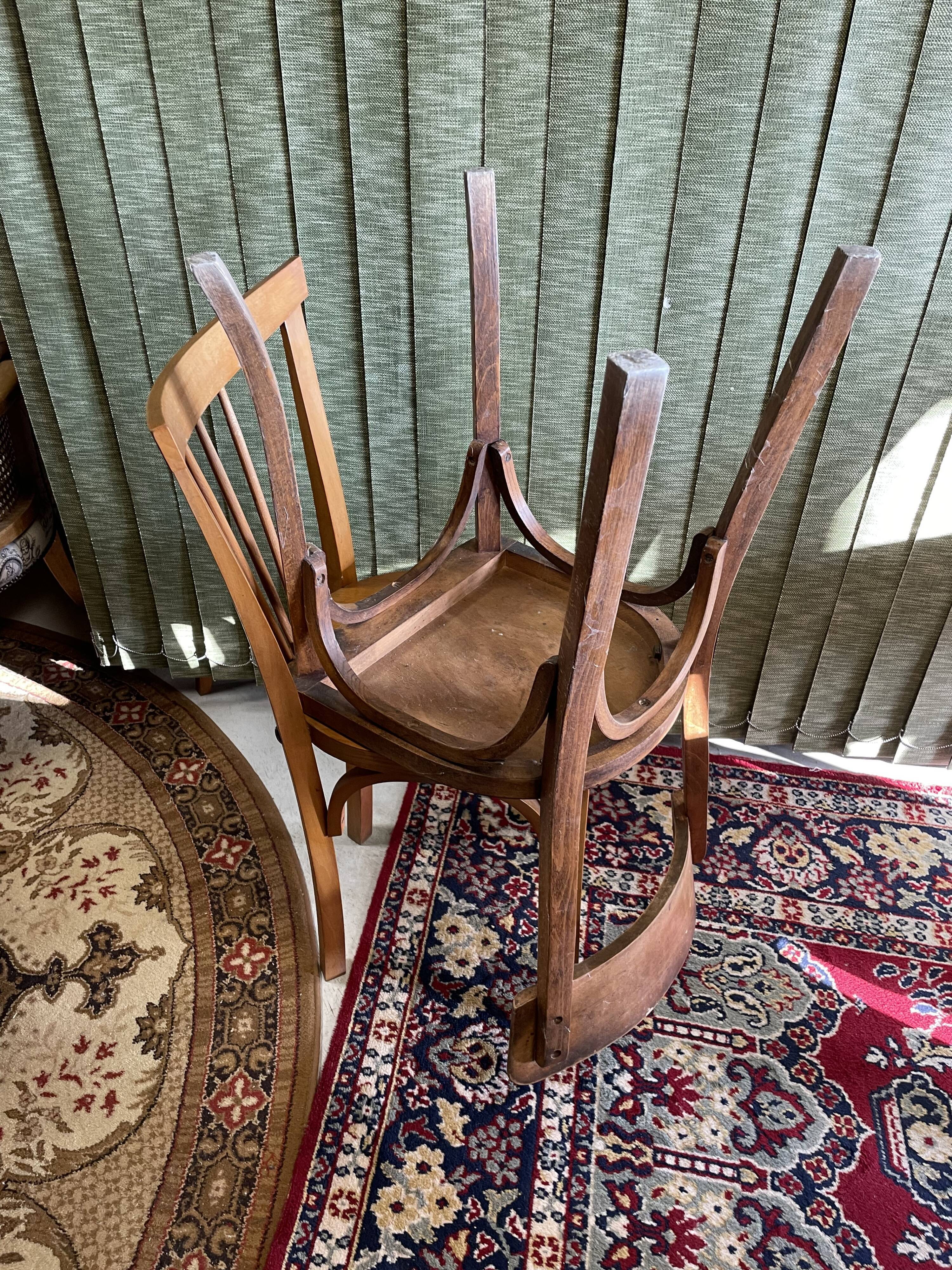 Set 4 vintage mismatched bistro chairs 50