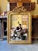 Gold sculpted and moulded stucco trumeau mirror 113 x 78 cm