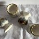 Set of 4 vintage egg cups in glazed ceramic.