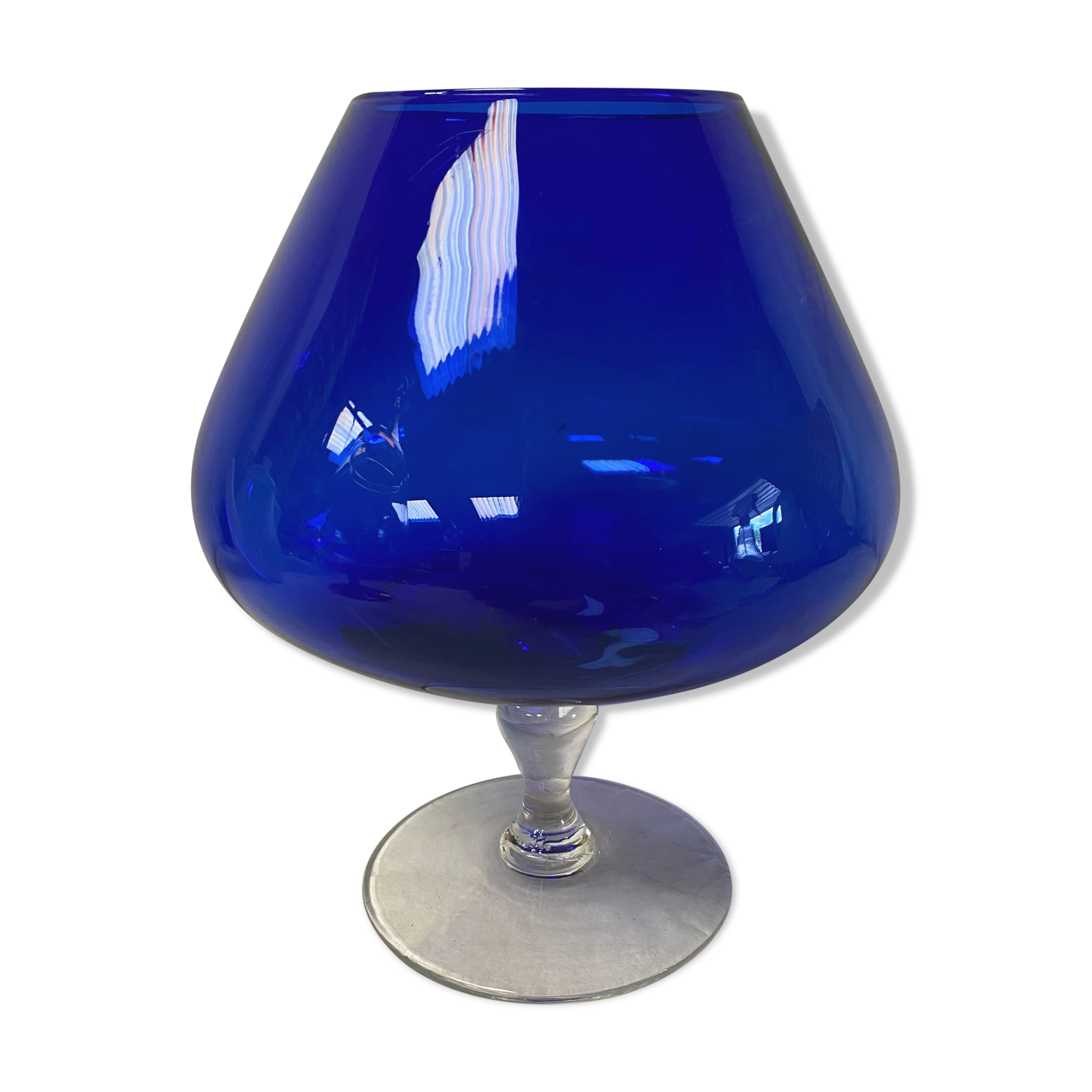Blue glass vase 50s