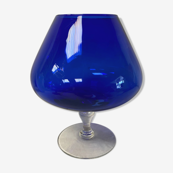 Blue glass vase 50s