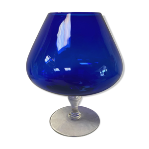 vase en verre bleu années