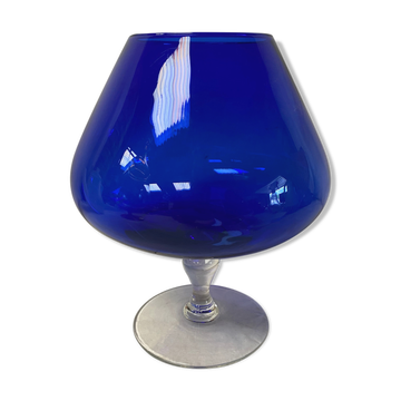 Blue glass vase 50s