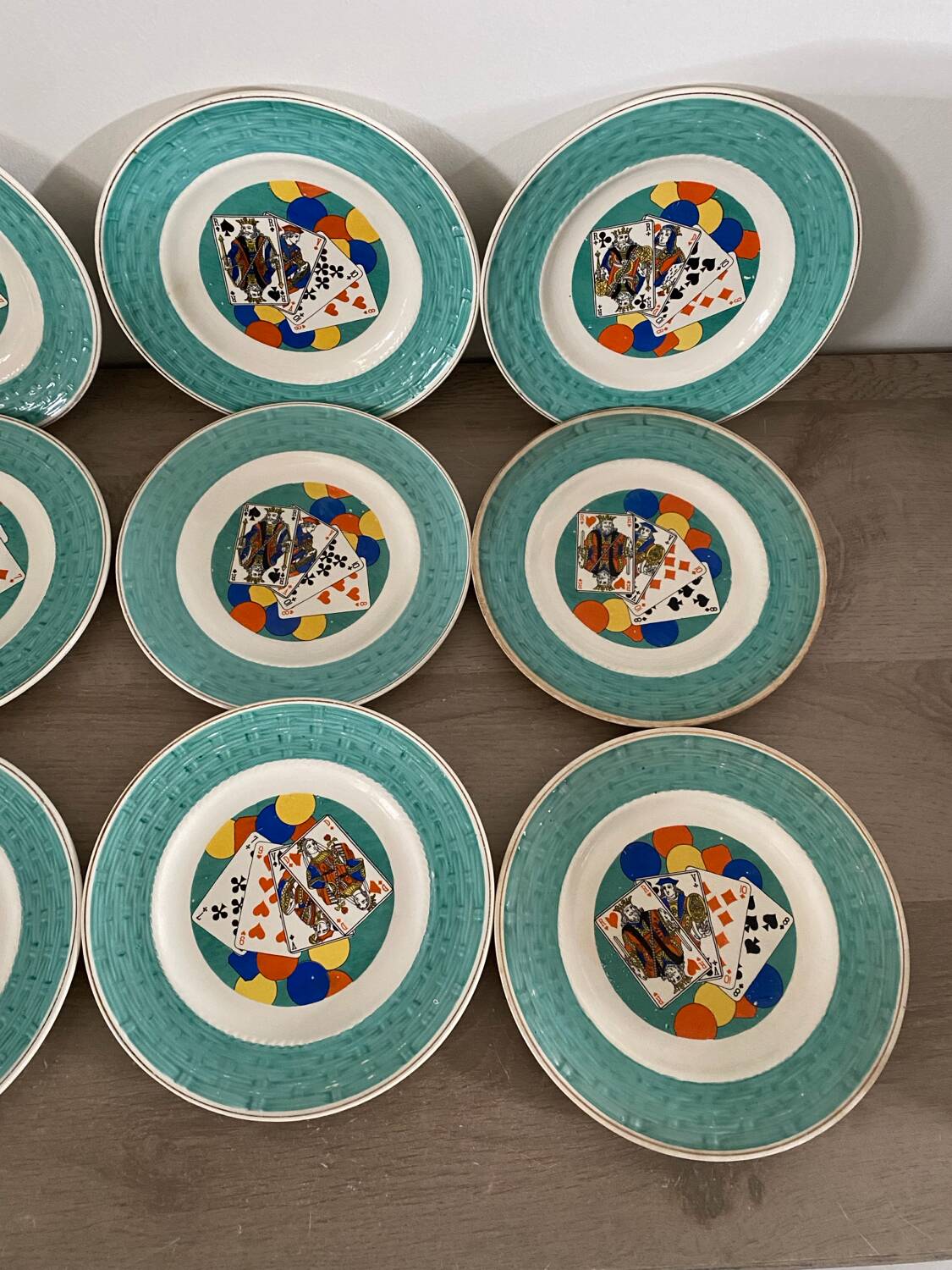 Earthenware plates playing cards, 1920