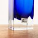 Swedish glass block vase from the mid-century by Aseda Sweden, 1960s.