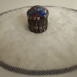 Old silver and porcelain pillbox