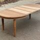 Renovated round Art Deco dining table, extendable, made of solid oak, 210cm.